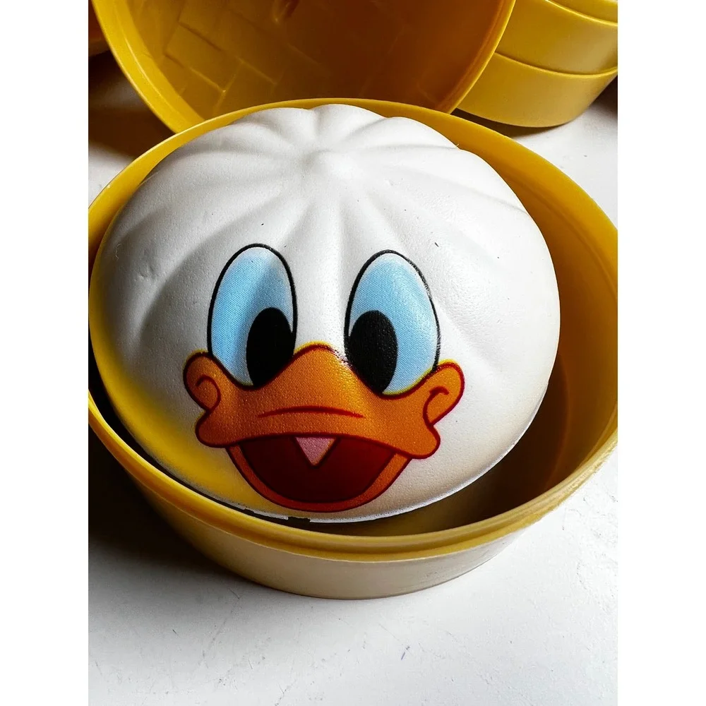 Squishy Bun Sugar Edition Fidget Toy White Donald Duck Dumpling Steamer Basket